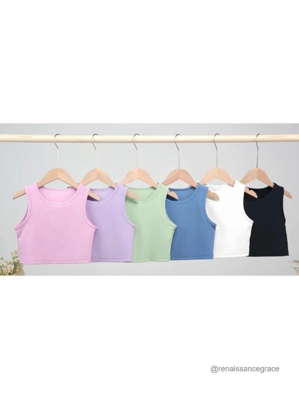 Girls Tank Top Sleeveless Ribbed Knit Workout Crop Top 75% Nylon